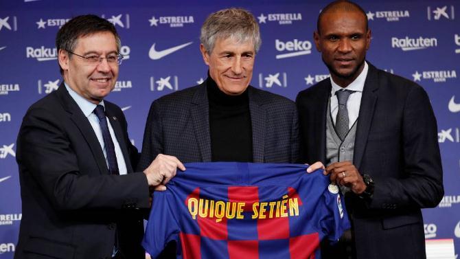 Quique Setién, presentado oficialmente como técnico del Barça