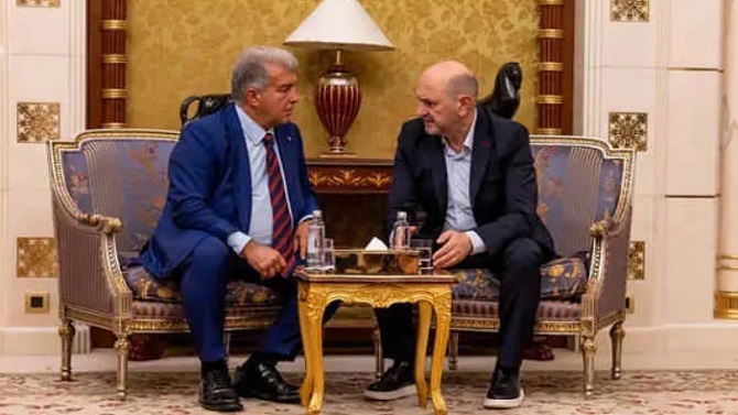 Louzán y Laporta dejan constancia de su buena sintonía y cordialidad en Yeda