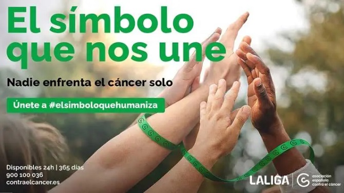 LaLiga, Liga Endesa y Asobal se unen a la AECC en la campaña solidaria 'Brazaletes de la Esperanza'
