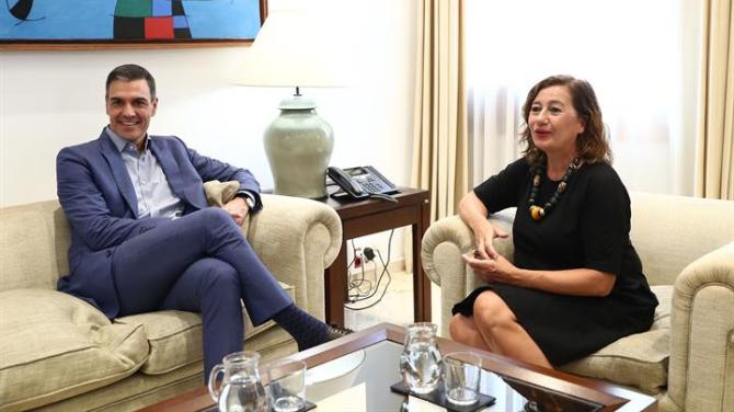 Imagen de archivo de la presidenta de Baleares con Sánchez / Foto La Moncloa Imagen de archivo de la presidenta de Baleares con Sánchez / Foto La Moncloa