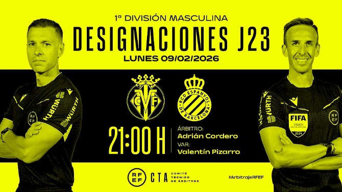 Cordero Vega, árbitro designado para el partido Villarreal - Espanyol