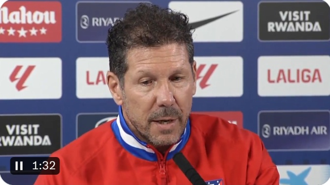 Simeone, molesto con la prensa: Al Barça le ganamos 4-0 y la noticia era que Griezmann se iba