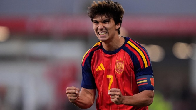 Gonzalo García, tras marcar con la sub-21: