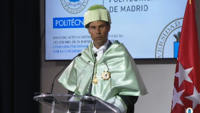 Rafa Nadal, investido doctor ‘honoris causa’ por la Universidad Politécnica de Madrid