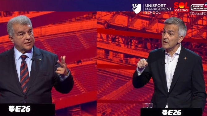 Crispación y reproches entre Laporta y Víctor Font en el último debate electoral del Barça