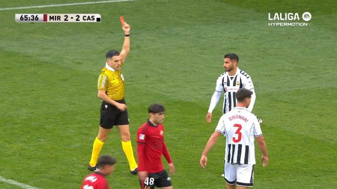 El Castellón ha sufrido seis expulsiones en los últimos nueve partidos