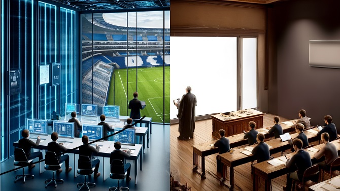 &iquest;D&oacute;nde prefieres estudiar, en una escuela del pasado o en un ecosistema tecnol&oacute;gico dentro del terreno de juego?