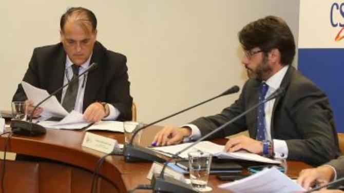 García Caba, con Tebas, en la época que prestó servicios para LaLiga