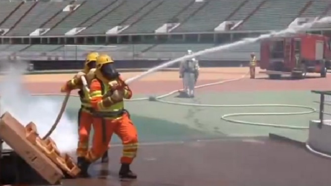 Marruecos y EEUU simulan un incendio y alerta química en uno de los estadios del Mundial 2030
