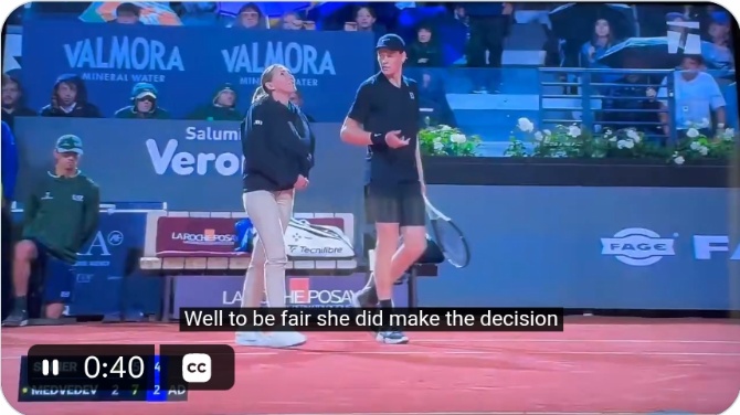 La semifinal Sinner y Medvedev de Roma interrumpida por la lluvia se reanuda este sábado