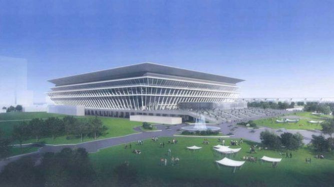 Simulación del Centro Acuático de Tokio. Bridgestone. Simulación del Centro Acuático de Tokio. Bridgestone.