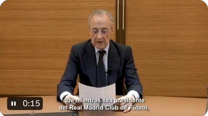 Florentino Pérez se compromete ante notario a que el Madrid 