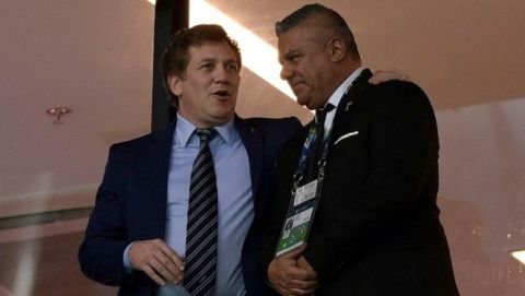 Imagen de archivo de Alejandro Dom&iacute;nguez (Conmebol) y Tapia
