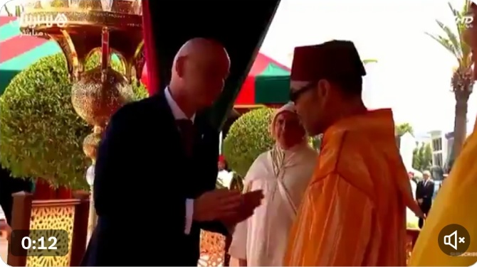 Infantino asiste a la recepción por el 27º aniversario de la entronización de Mohamed VI