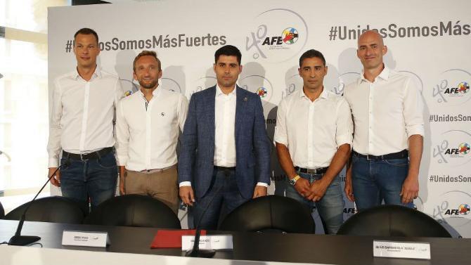 Queco Pi&ntilde;a, Rivas, Aganzo, Jesule y Oliva, la directiva de AFE hace un a&ntilde;o.&nbsp;PABLO MORENO
