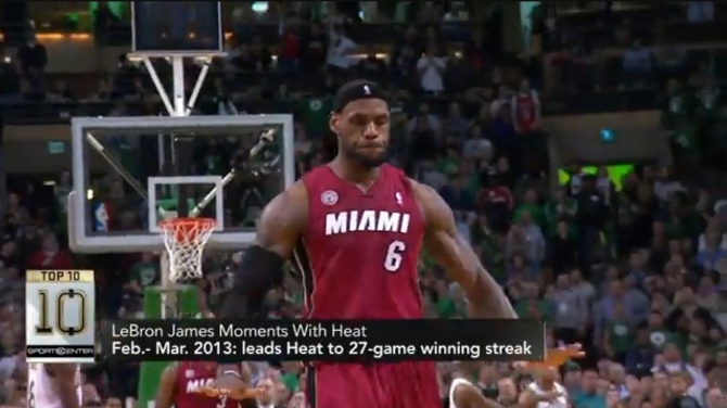 Imagen de Lebron James en su &eacute;poca con Miami Heat  /  CAPTURA ESPN