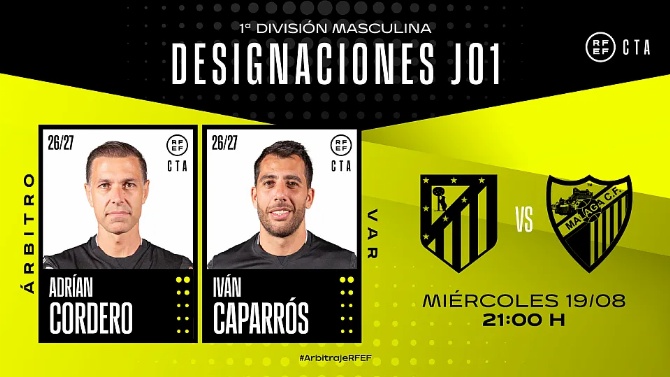 Cordero Vega, árbitro designado para el Atlético - Málaga de la primera jornada de LaLiga