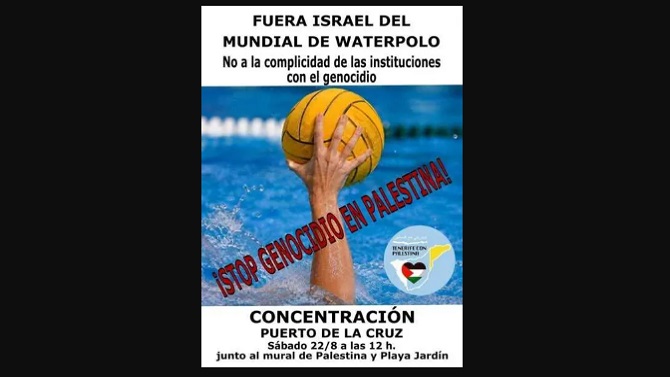 Manifestación en Tenerife contra la participación de Israel en el Mundial femenino
