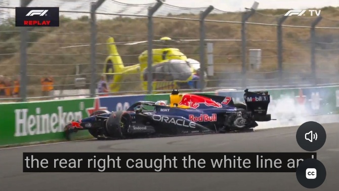 Accidente de Max Verstappen en la primera vuelta, que trunca sus posibilidades en casa