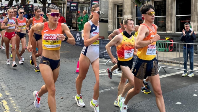 María Pérez y Paul McGrath, campeones de Europa de medio maratón de marcha