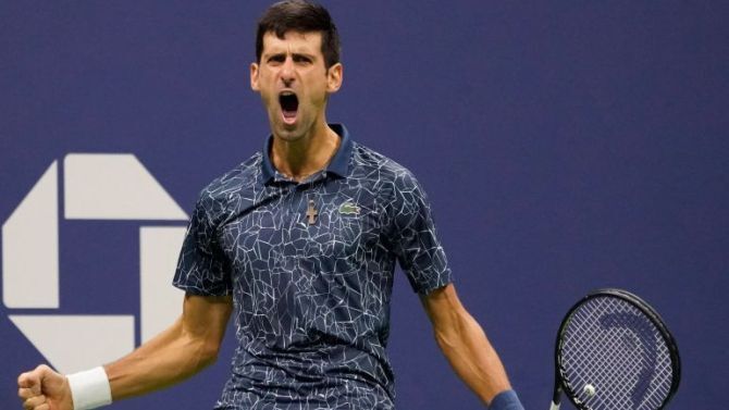 Djokovic celebra la victoria / Robert Deutsch (USA TODAY Sports)