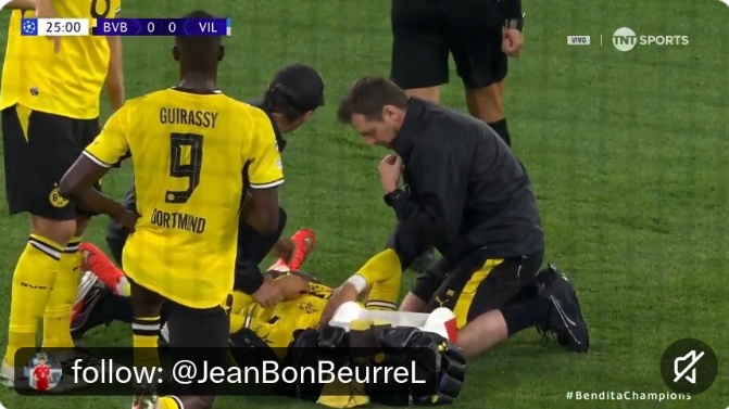 Karetsas, del Dortmund, abandonó el campo por “problemas circulatorios” y es ingresado