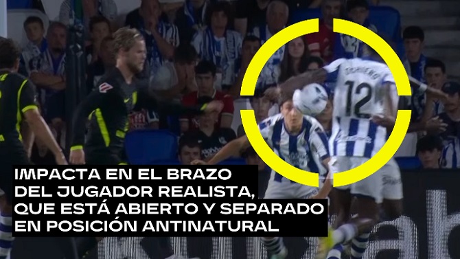 El CTA respalda la señalización del penalti de Ochieng en el Real Sociedad-Atlético