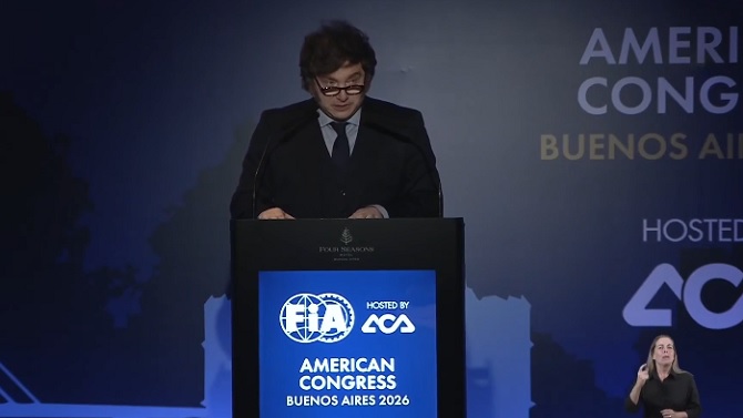 Milei en el Congreso de la FIA: