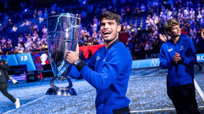 Alcaraz aterrizó en la capital londinense y está listo para disputar la Laver Cup