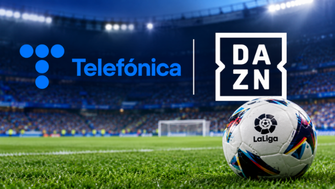 Telefónica acuerda con DAZN ofrecer LaLiga durante 5 temporadas a 330 millones cada una