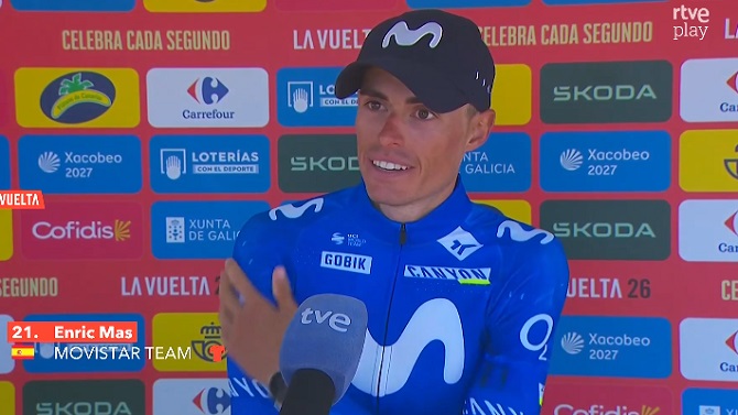 Enric Mas, virtual ganador de la Vuelta a España, que concluye este domingo
