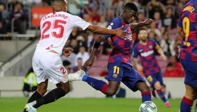 Demb&eacute;l&eacute;, en una imagen del partido contra el Sevilla (Pep Morata - Pep Morata)