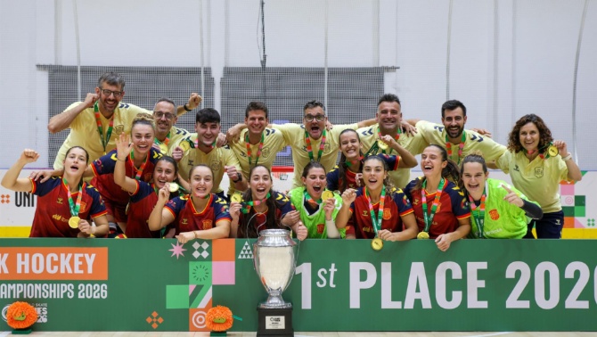 La selección española femenina de hockey patines logra su noveno título mundial