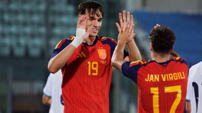 La selección española sub-21 le endosa 13 goles a San Marino con 5 goles de Carlos Espí