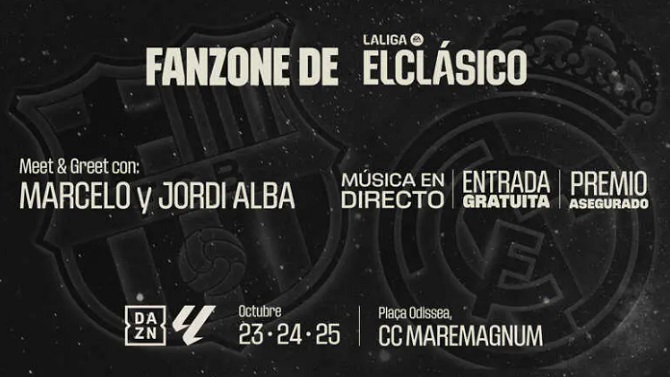 LaLiga y DAZN instalarán una Fan zone gratuita en Barcelona para la previa de El Clásico