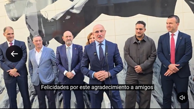 Tres heridos en el acto de visita de Luis de la Fuente y Louzán a un mural de la selección