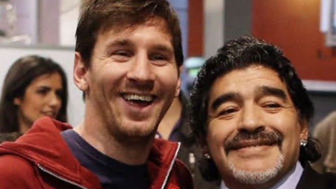 Leo Messi junto a Maradona. INSTAGRAM